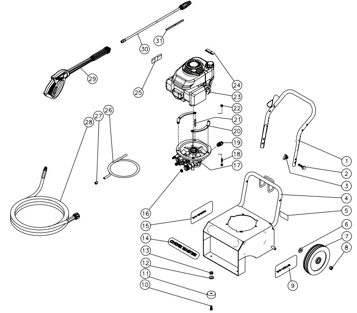 MITM CV-2100 pressure washer replacement parts